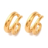 Two-layer  C-Shaped 304 Stainless Steel Two Tone Cuff Earrings EJEW-A131-04E-G-4