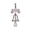 Rack Plating Brass with Cubic Zirconia Pendants KK-Q010-15P-1