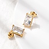 304 Stainless Steel Rhinestone Rectangle Stud Earrings X-EJEW-K268-51G-3