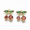 Brass Micro Pave Cubic Zirconia Charms KK-R132-008-NF-1