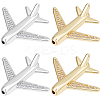 8Pcs 2 Colors Brass Micro Pave Cubic Zirconia Airliner Beads ZIRC-BBC0002-58-1