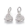 Brass Micro Pave Cubic Zirconia Charms ZIRC-J021-15P-RS-1