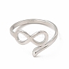Non-Tarnish 304 Stainless Steel Hollow Out Infinity Finger Ring for Women RJEW-B027-14P-2