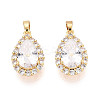 Brass Micro Pave Cubic Zirconia Pendants KK-N272-01G-01-1