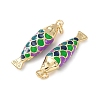 Brass Enamel Pendants KK-C143-44B-G01-2