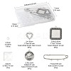 DIY Square Alloy Commemorative Photo Pendants Making Kits DIY-FS0009-22-4