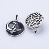 Natural Dyed & Heated Black Agate Kitten Pendants G-K234-D10-2