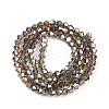 Transparent Electroplate Glass Beads Strands EGLA-A039-T3mm-B30-2