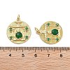 Rack Plating Brass Green Cubic Zirconia Pendants KK-Q006-34G-3