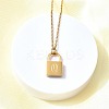 304 Stainless Steel Rolo Chain Pendant Necklaces NJEW-S444-01G-17-4