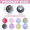 400Pcs 8 Colors Transparent Crackle Acrylic Beads DACR-ME0001-01-2