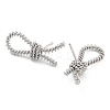 Knot Brass Stud Earrings for Women EJEW-S216-04B-P-2