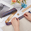 Ethnic Style Polyester Jacquard Leaf Ribbons SRIB-WH0011-198A-3