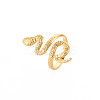 Ion Plating(IP) 304 Stainless Steel Snake Wide Open Cuff Ring for Women RJEW-S405-160G-3