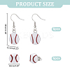 6 Pairs 2 Styles Alloy Baseball Stud Earring & Dangle Earring Sets EJEW-ME0001-18-2