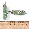 Natural Green Aventurine Double Terminal Pointed Pendants G-C144-03P-10-3