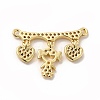 Rack Plating Brass Micro Pave Clear Cubic Zirconia Heart Connector Charms KK-G456-01G-02-2