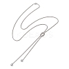 304 Stainless Steel Box Chain Lariat Necklaces NJEW-JN05886-4