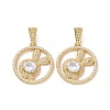 Brass Micro Pave Cubic Zirconia Pendants ZIRC-F134-26G-01-2