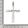 304 Stainless Steel Big Pendants STAS-U040-04P-3