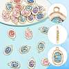 24Pcs Alloy Enamel Pendants ENAM-FS0004-50-2