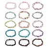 Natural & Synthetic Mixed Gemstone Chips Beaded Stretch Bracelets for Women BJEW-JB10046-1