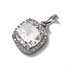 925 Sterling Silver Pave Clear Cubic Zirconia Pendants STER-F063-01A-01-2