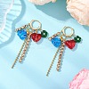 Lmapwork Heart with Flower Hoop Earrings EJEW-JE06253-1