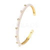 Brass Micro Pave Clear Cubic Zirconia Cuff Bangles for Women BJEW-A163-02G-02-4