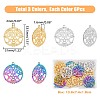 18Pcs 3 Colors 304 Stainless Steel Pendants STAS-DC0011-73-2