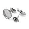 Anti-Tarnish 304 Stainless Steel Stud Earring Findings EJEW-K295-06B-P-2