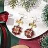 Christmas Theme Flower Glass Seed Beaded Dangle Earrings for Women EJEW-MZ00205-2