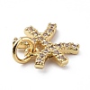 Brass Micro Pave Cubic Zirconia Charms X-ZIRC-F131-16G-12-3