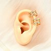 Brass Micro Pave Clear Cubic Zirconia Cuff Earrings EJEW-F370-34G-2