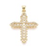 Brass Micro Pave Clear Cubic Zirconia Pendants KK-N268-93G-1
