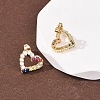 Hollow Heart Brass Micro Pave Cubic Zirconia Stud Earrings EJEW-A152-05G-2