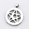 Retro 304 Stainless Steel Ring with Pentagram Pendants X-STAS-F006-132-2