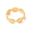 Ion Plating(IP) 304 Stainless Steel Horse Eye Open Cuff Ring for Women RJEW-E063-26G-3