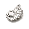 304 Stainless Steel Pave Natural White Shell Pendants STAS-C122-21C-02P-2
