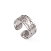 Non-Tarnish 304 Stainless Steel Heart Wrap Open Cuff Ring for Women RJEW-G285-06P-1
