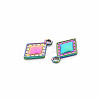 Rack Plating Rainbow Color Alloy Pendants PALLOY-S180-372-3