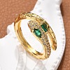 Brass Micro Pave Cubic Zirconia Finger Rings RJEW-C120-30B-G-1