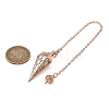Rack Plating Brass Cone Dowsing Pendulum Pendants AJEW-G064-01RG-5