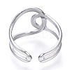 Non-Tarnish 304 Stainless Steel Knot Open Cuff Ring RJEW-N040-06-3