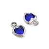 Heart Rack Plating Brass Glass Pendants KK-S385-01P-05-2