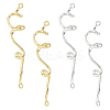 4Pcs 2 Colors Brass S Shaped Connector Charms KK-FH0007-98-1