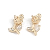 Brass Micro Pave Clear Cubic Zirconia Pendants KK-K351-43B-G-1