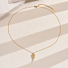 Stainless Steel Crystal Rhinestone Hollow Wing Pendant Necklaces for Women Daily Wear JF5820-1