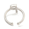 Rack Plating Brass Open Cuff Rings for Women RJEW-F162-01P-P-3