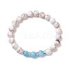 Sea Shell & Synthetic Turquoise & Natural Quartz Beads Stretch Bracelets for Women BJEW-JB12523-2